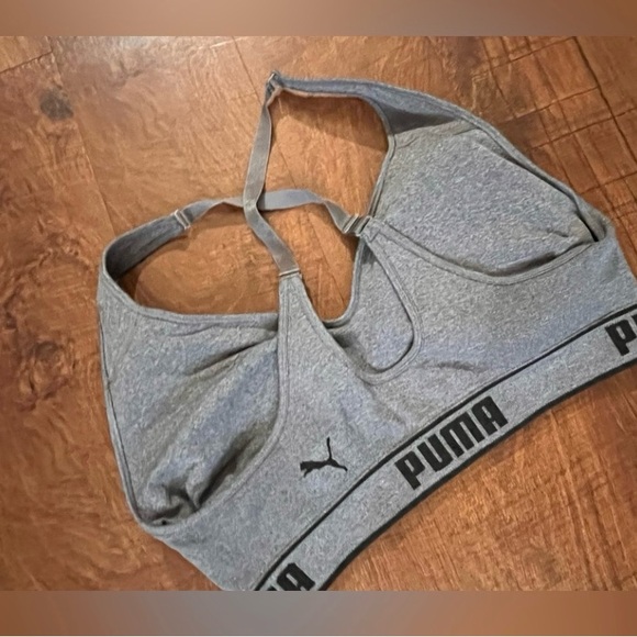 PUMA Women's Heather Gray Racerback Adjustable Sports Bra XL - Picture 2 of 3